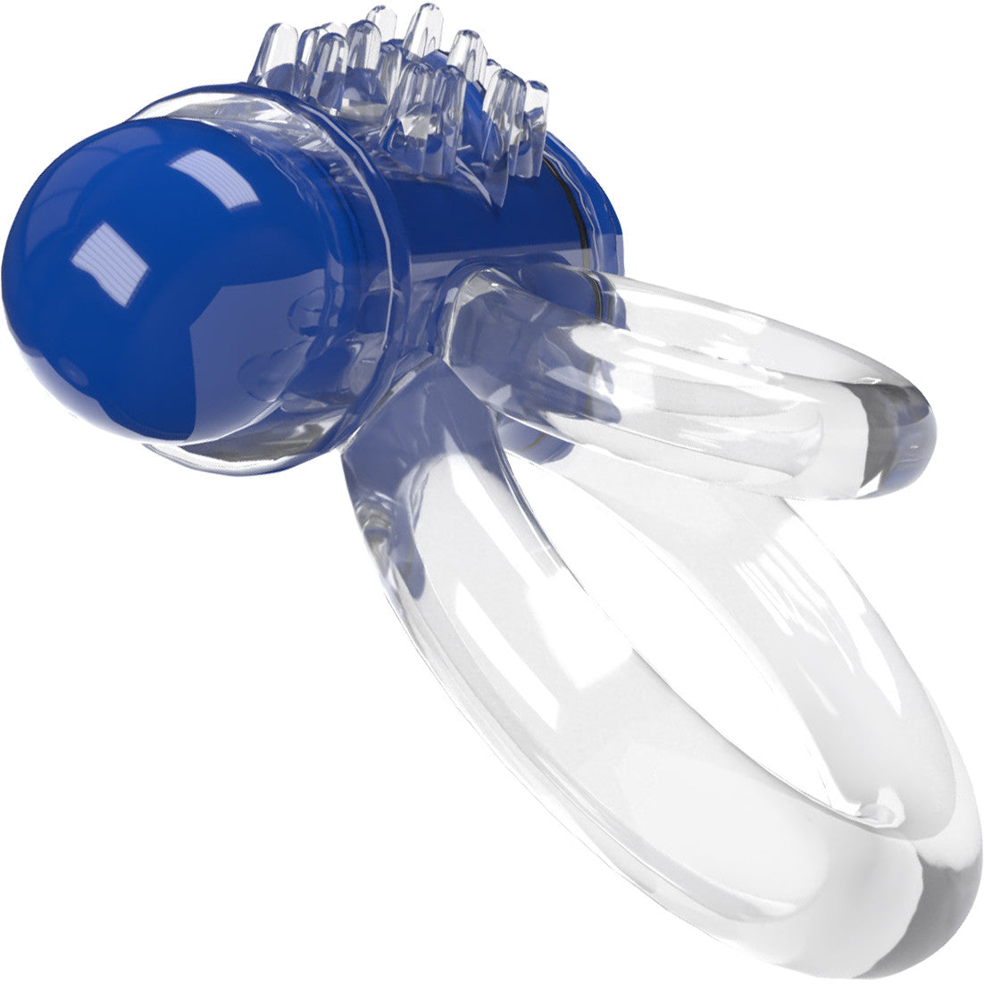 4B DoubleO 6 Super-Powered Vibrating Double Cock Ring By Screaming O - Blueberry