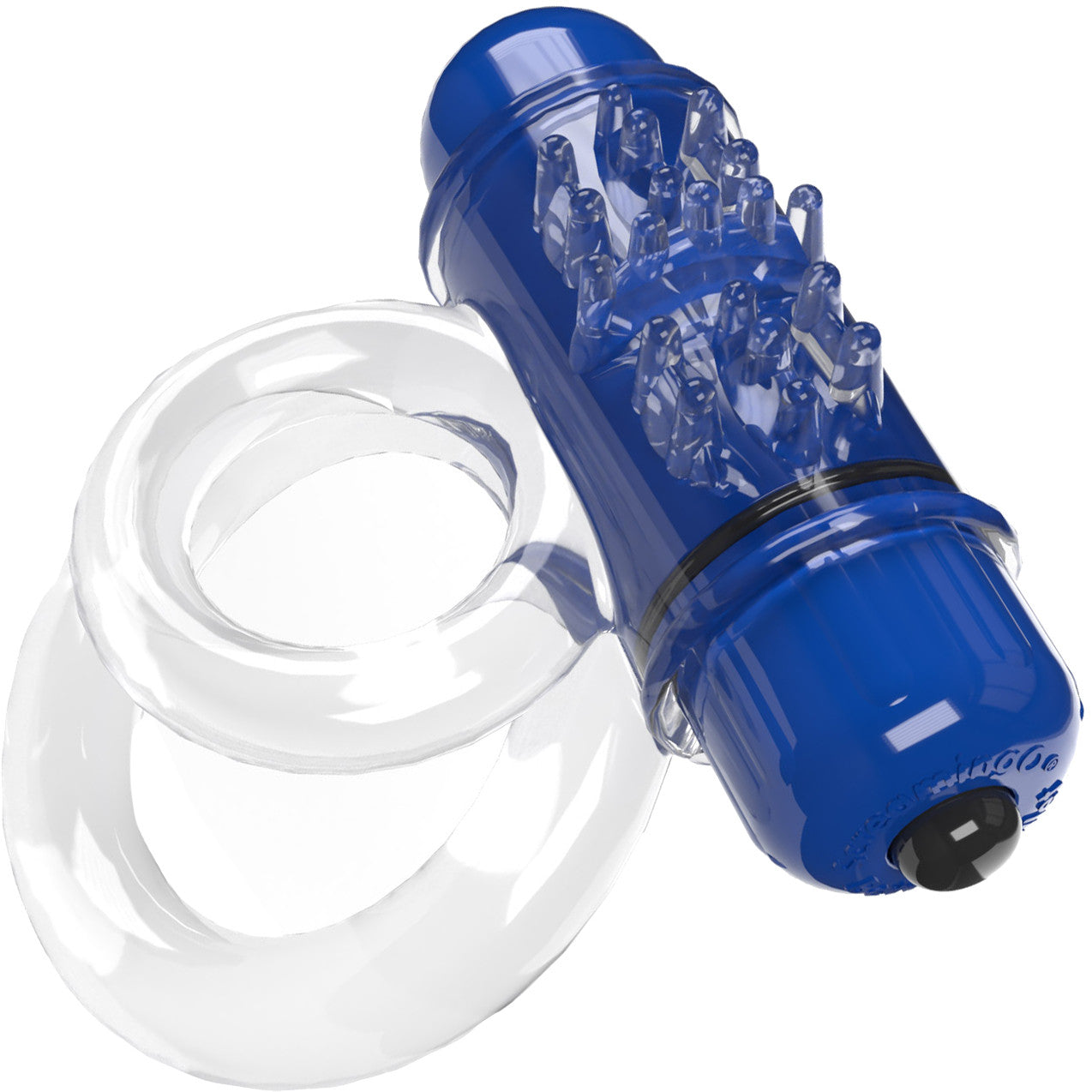 4B DoubleO 6 Super-Powered Vibrating Double Cock Ring By Screaming O - Blueberry