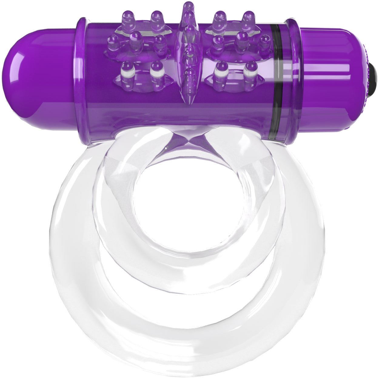 4B DoubleO 6 Super-Powered Vibrating Double Cock Ring By Screaming O - Grape