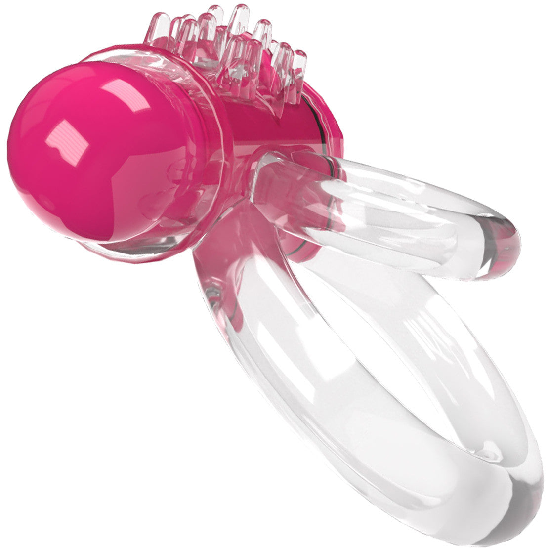 4B DoubleO 6 Super-Powered Vibrating Double Cock Ring By Screaming O - Strawberry