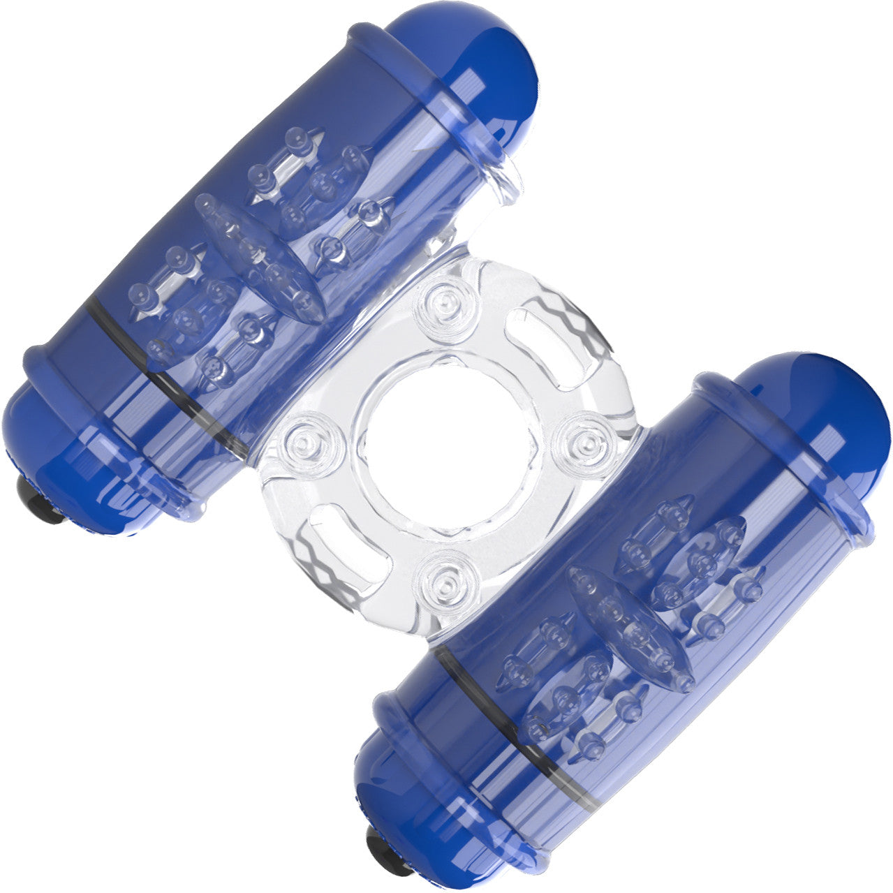 4B Double Wammy Dual Motor Vibrating Cock Ring By Screaming O - Blueberry