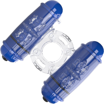 4B Double Wammy Dual Motor Vibrating Cock Ring By Screaming O - Blueberry