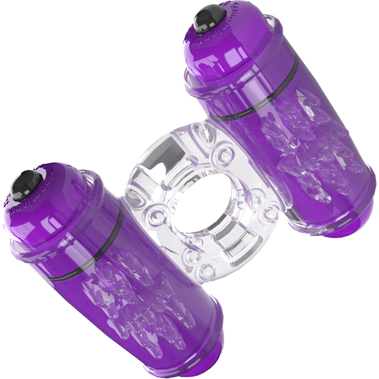 4B Double Wammy Dual Motor Vibrating Cock Ring By Screaming O - Grape