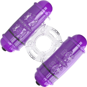 4B Double Wammy Dual Motor Vibrating Cock Ring By Screaming O - Grape