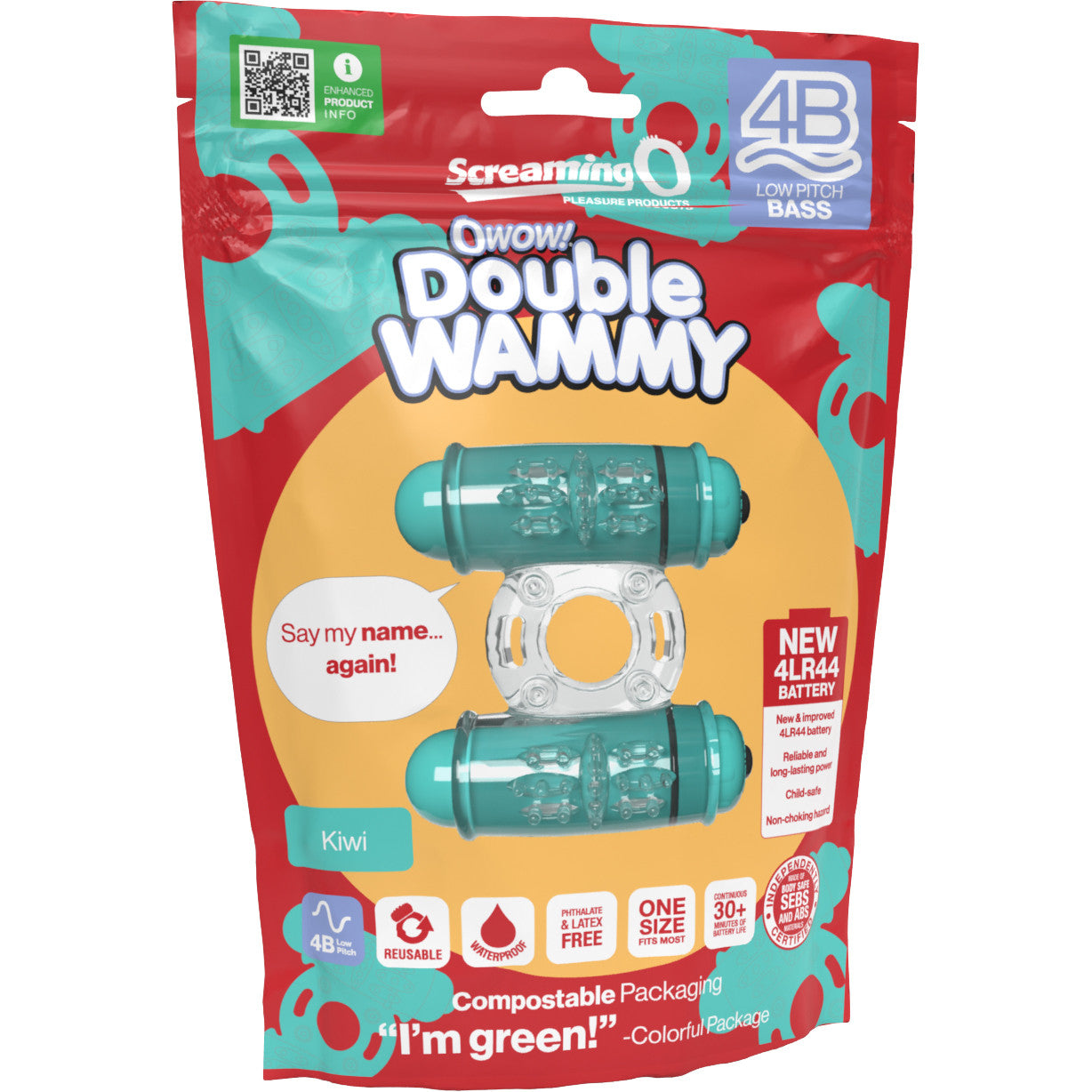 4B Double Wammy Dual Motor Vibrating Cock Ring By Screaming O - Kiwi