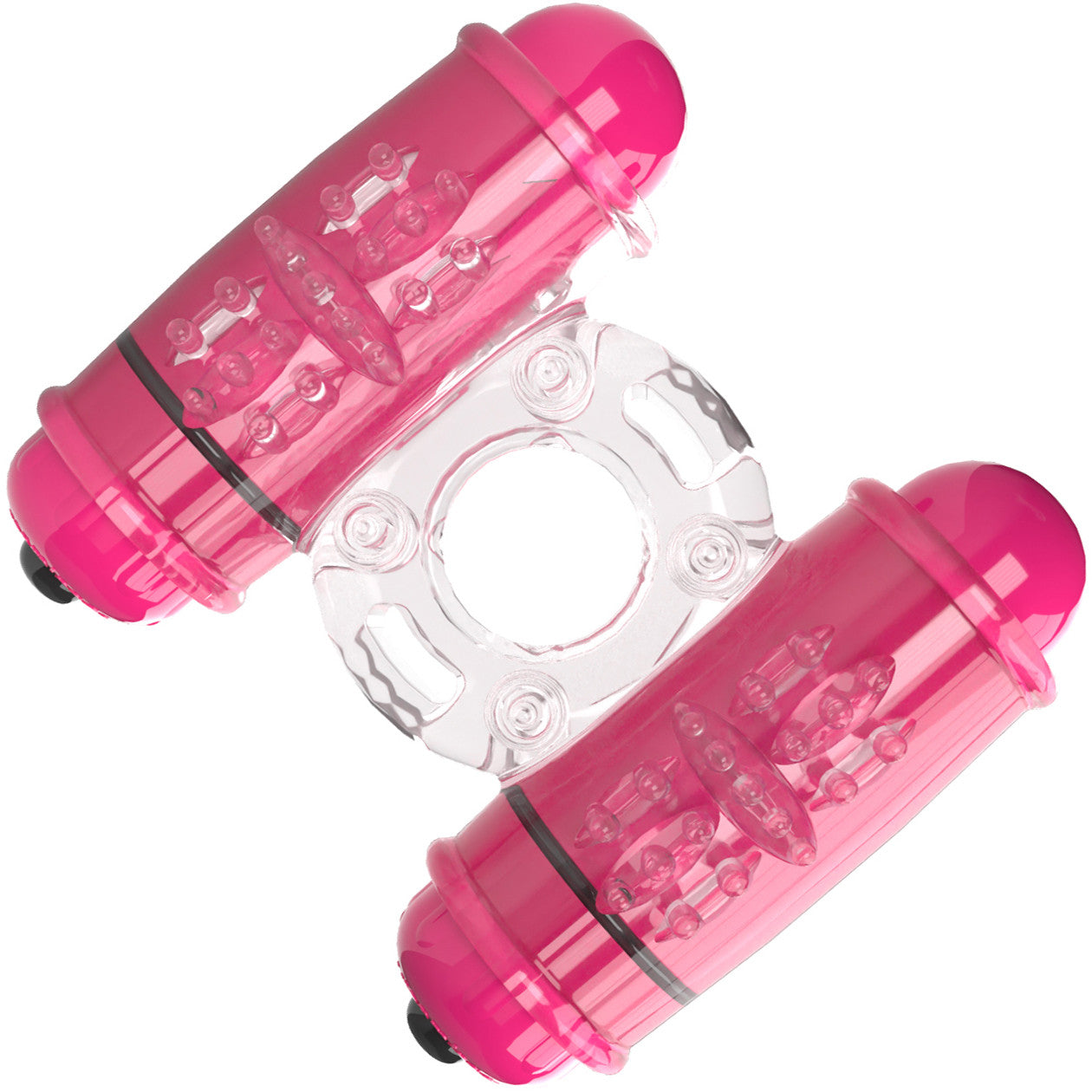 4B Double Wammy Dual Motor Vibrating Cock Ring By Screaming O - Strawberry