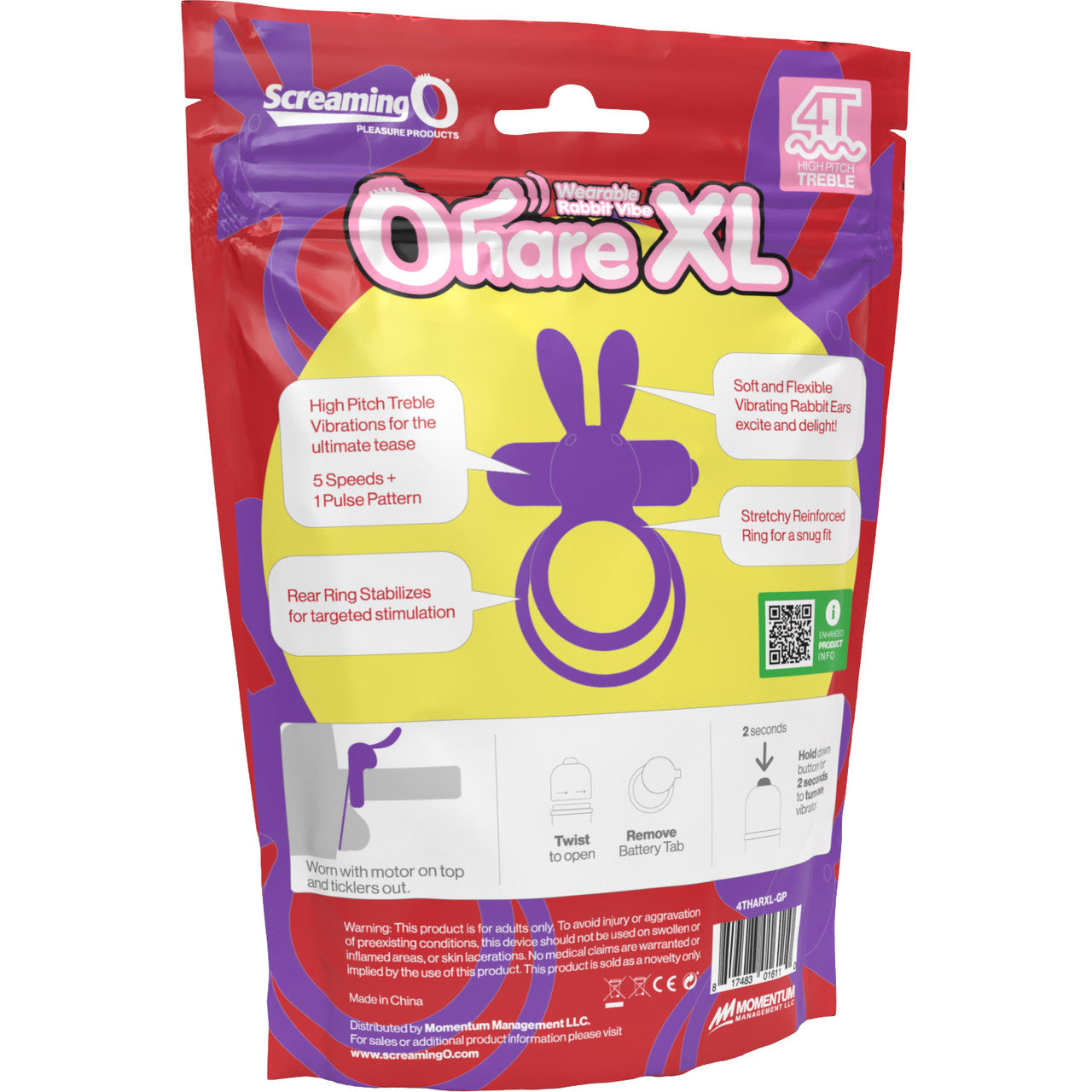 4T Ohare XL Vibrating Silicone Cock Ring By Screaming O - Grape 4T Ohare XL Vibrating Silicone Cock Ring By Screaming O - Grape