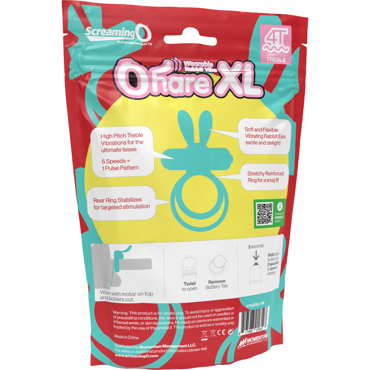 4T Ohare XL Vibrating Silicone Cock Ring By Screaming O - Kiwi