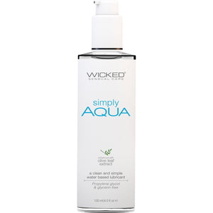 Simply Aqua Water Based Personal Lubricant With Olive Leaf Extract By Wicked Sensual Care 4 fl oz