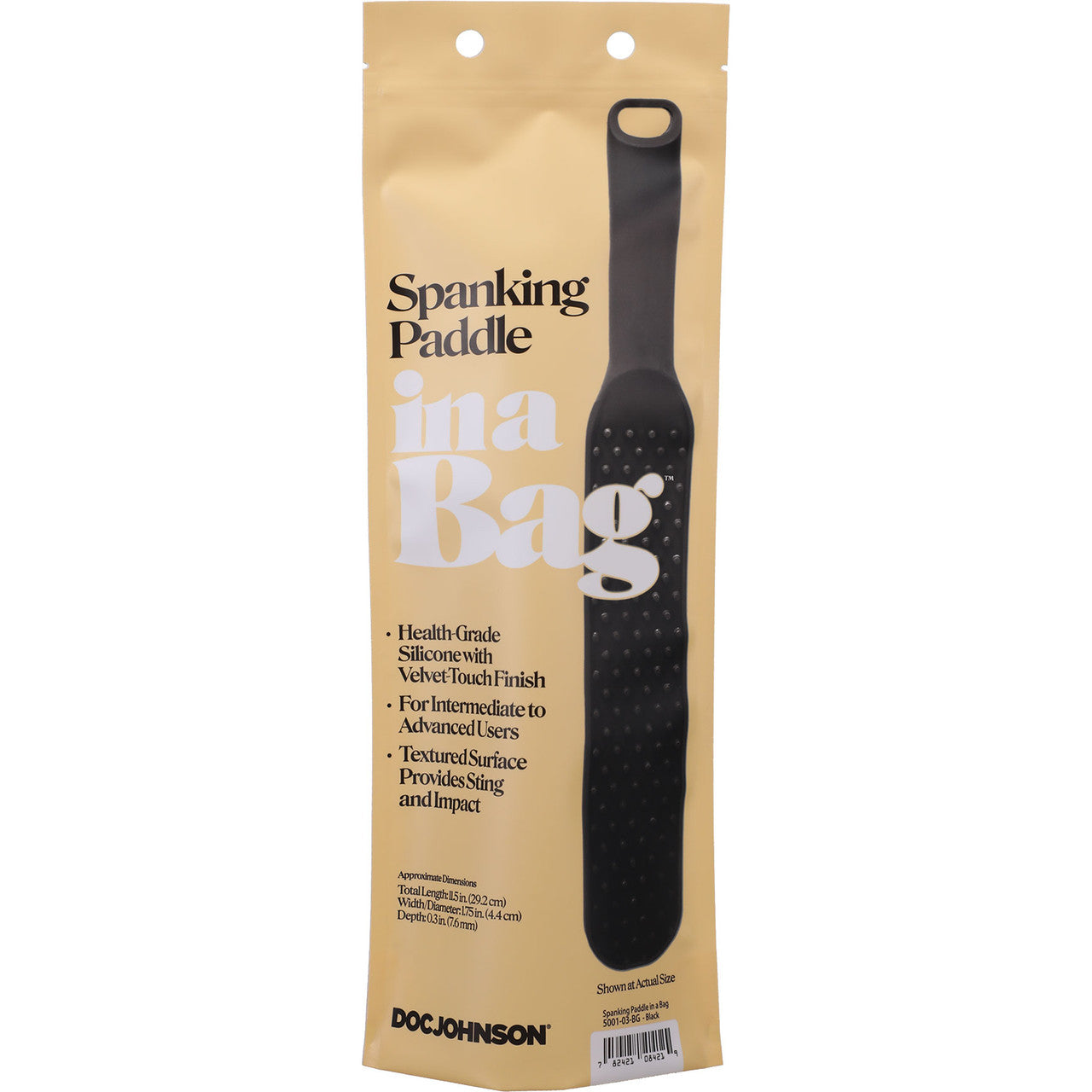 In A Bag Black Spanking Paddle By Doc Johnson