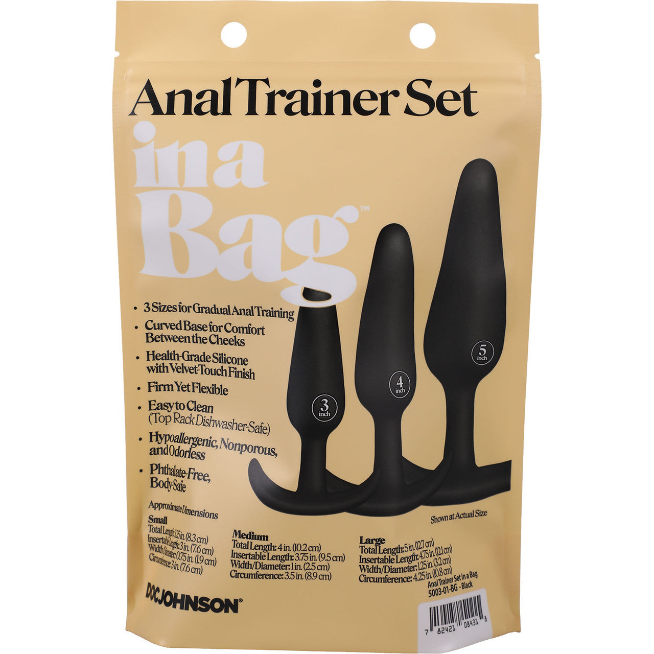 In A Bag Silicone Anal Trainer 3 Piece Set By Doc Johnson