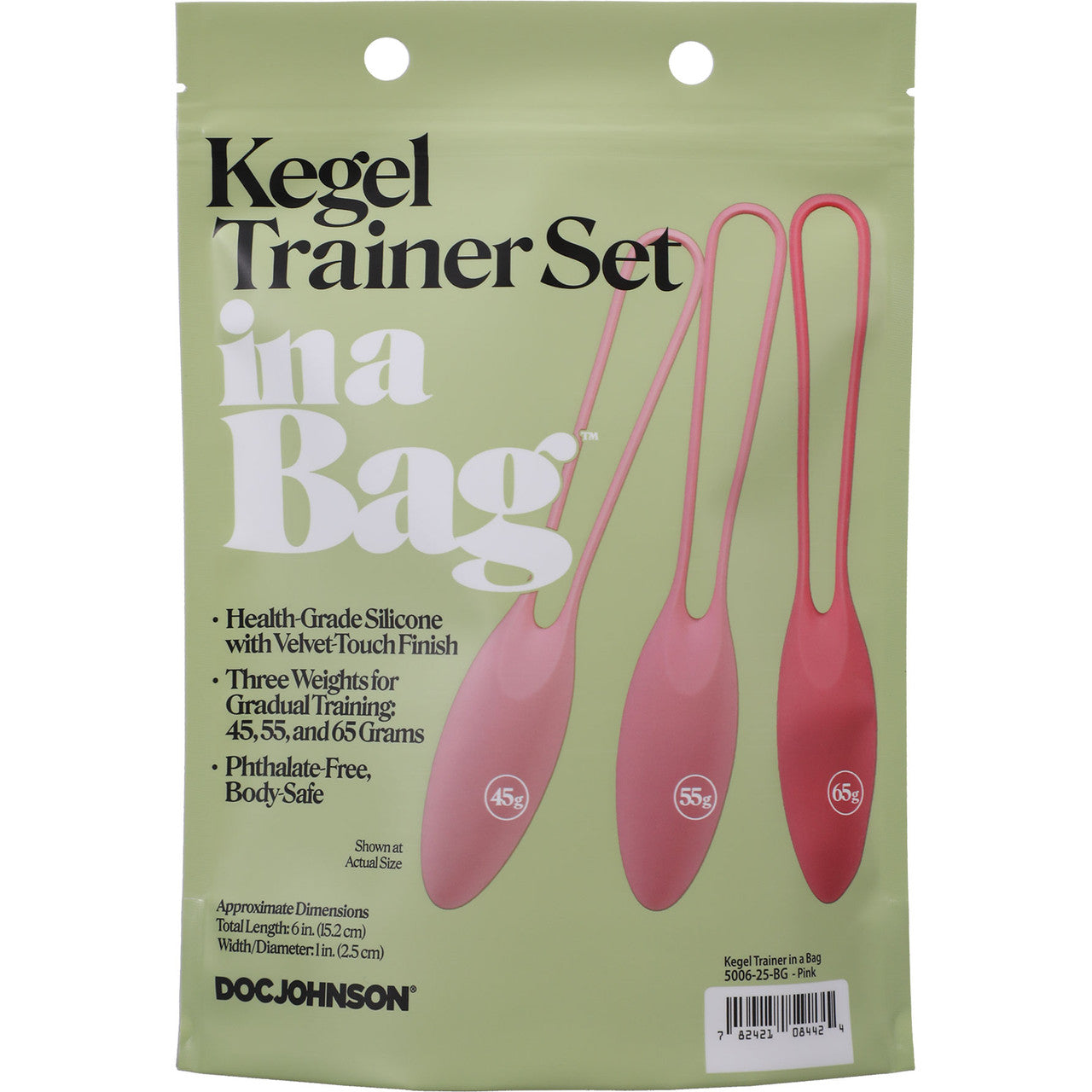 In A Bag 3 Piece Silicone Kegel Trainer Set By Doc Johnson