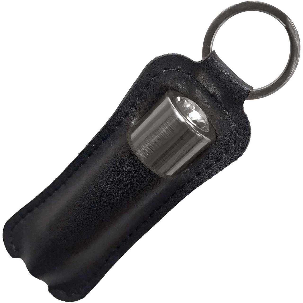 PowerBullet First Class Mini Bullet Vibrator With Crystal Button & Key Chain Pouch - Gun Metal