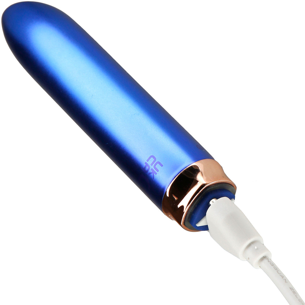 Swan Maximum Rechargeable Waterproof Bullet Vibrator With Silicone Comfy Cuff – Blue