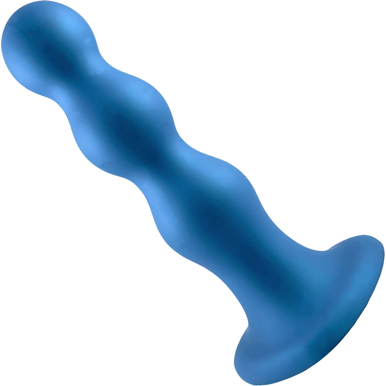 Strap-on-Me Hybrid Collection Ballsy Silicone Suction Cup Dildo - L Metallic Blue