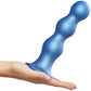 Strap-on-Me Hybrid Collection Ballsy Silicone Suction Cup Dildo - XXL Metallic Blue