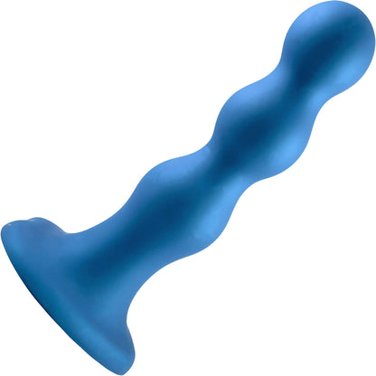 Strap-on-Me Hybrid Collection Ballsy Silicone Suction Cup Dildo - XXL Metallic Blue