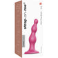 Strap-on-Me Hybrid Collection Beads Silicone Suction Cup Dildo - S Metallic Raspberry Pink