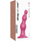 Strap-on-Me Hybrid Collection Beads Silicone Suction Cup Dildo - L Metallic Raspberry Pink