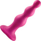 Strap-on-Me Hybrid Collection Beads Silicone Suction Cup Dildo - S Metallic Raspberry Pink