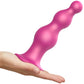 Strap-on-Me Hybrid Collection Beads Silicone Suction Cup Dildo - L Metallic Raspberry Pink