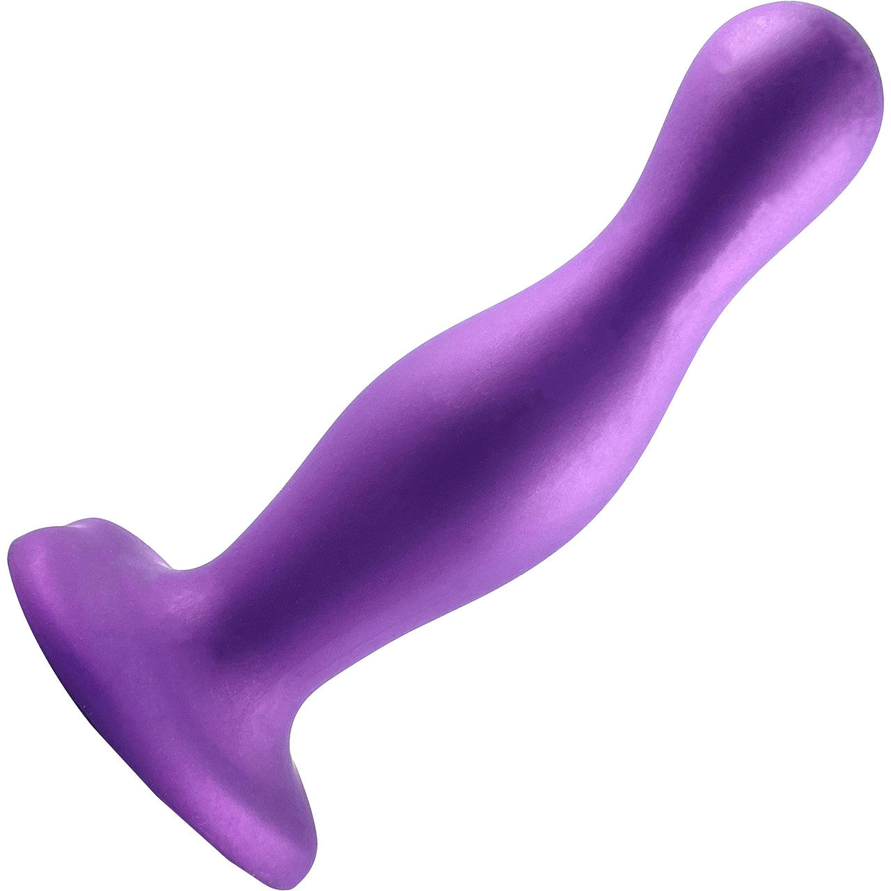 Strap-on-Me Hybrid Collection Curvy Silicone Suction Cup Dildo - S Metallic Purple