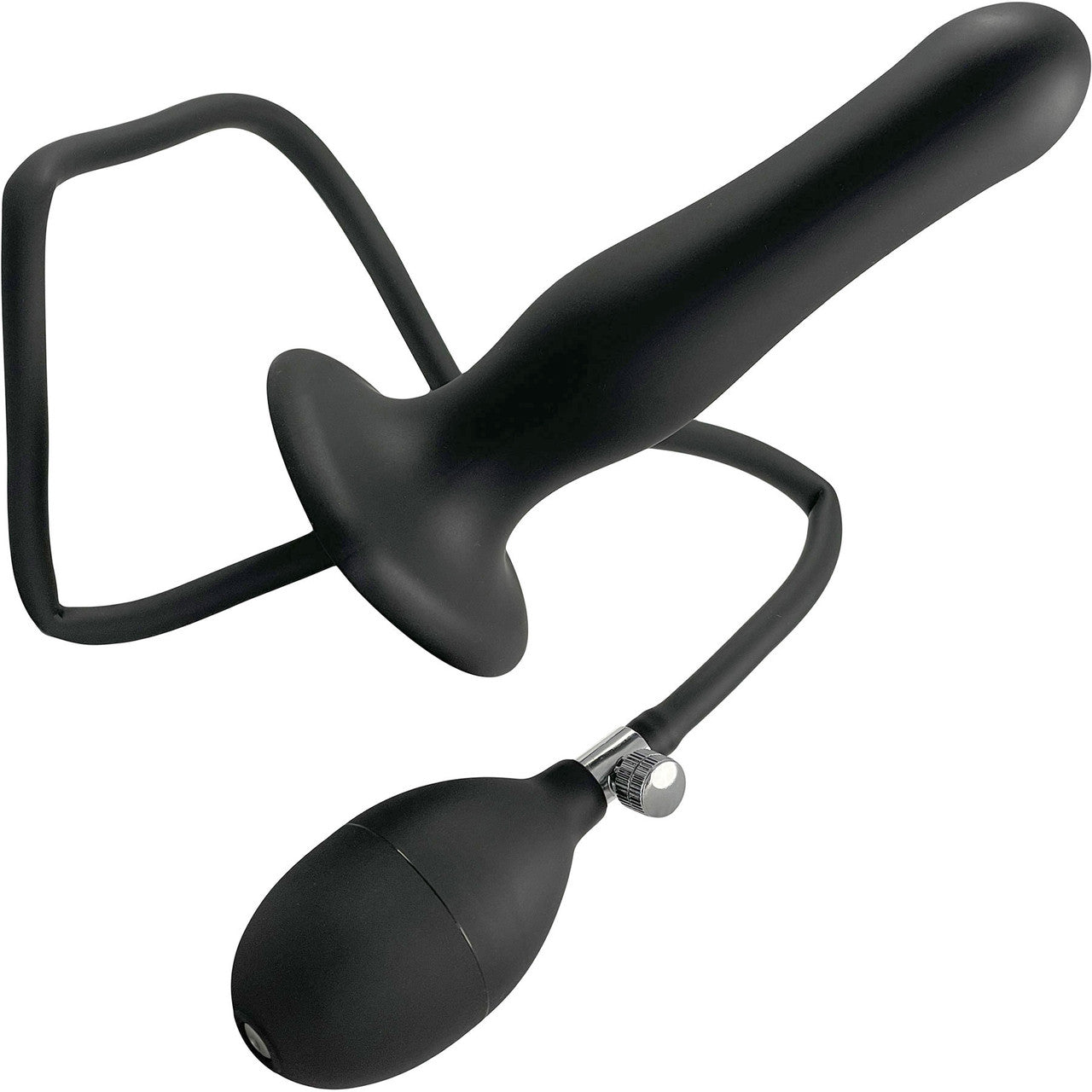 Strap-on-Me Inflatable Silicone Suction Cup Dildo Plug - Black