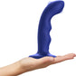 Strap-on-Me Tapping Dildo Wave Rechargeable Waterproof Silicone Vibrating Suction Cup Dildo - Night Blue