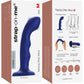 Strap-on-Me Tapping Dildo Wave Rechargeable Waterproof Silicone Vibrating Suction Cup Dildo - Night Blue