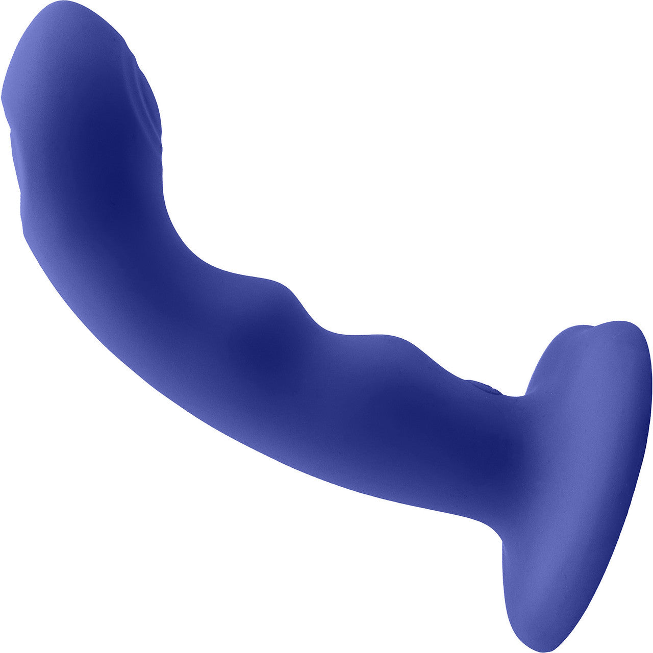 Strap-on-Me Tapping Dildo Wave Rechargeable Waterproof Silicone Vibrating Suction Cup Dildo - Night Blue