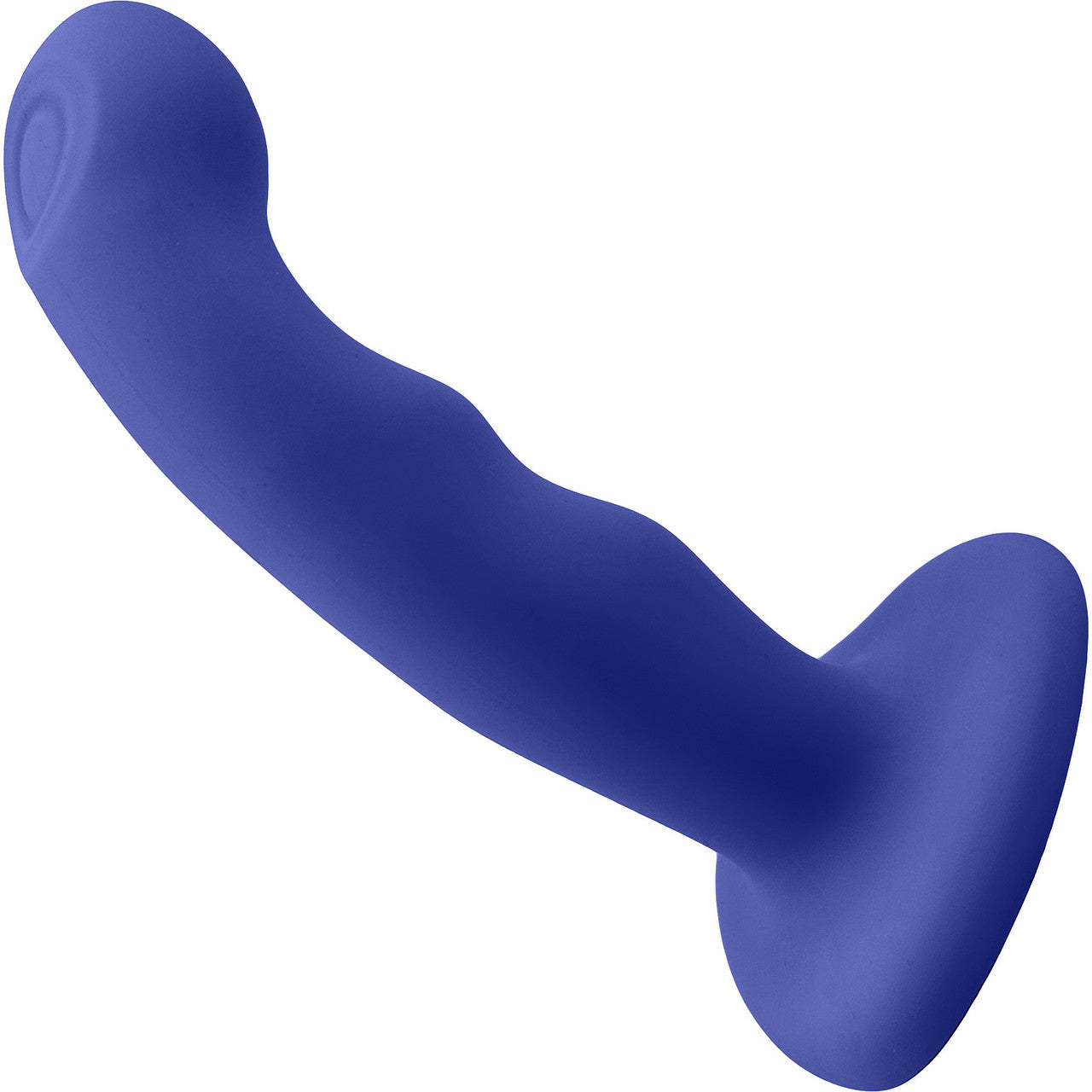 Strap-on-Me Tapping Dildo Wave Rechargeable Waterproof Silicone Vibrating Suction Cup Dildo - Night Blue