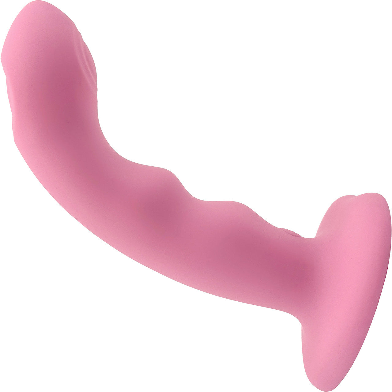 Strap-on-Me Tapping Dildo Wave Rechargeable Waterproof Silicone Vibrating Suction Cup Dildo - Coral Pink