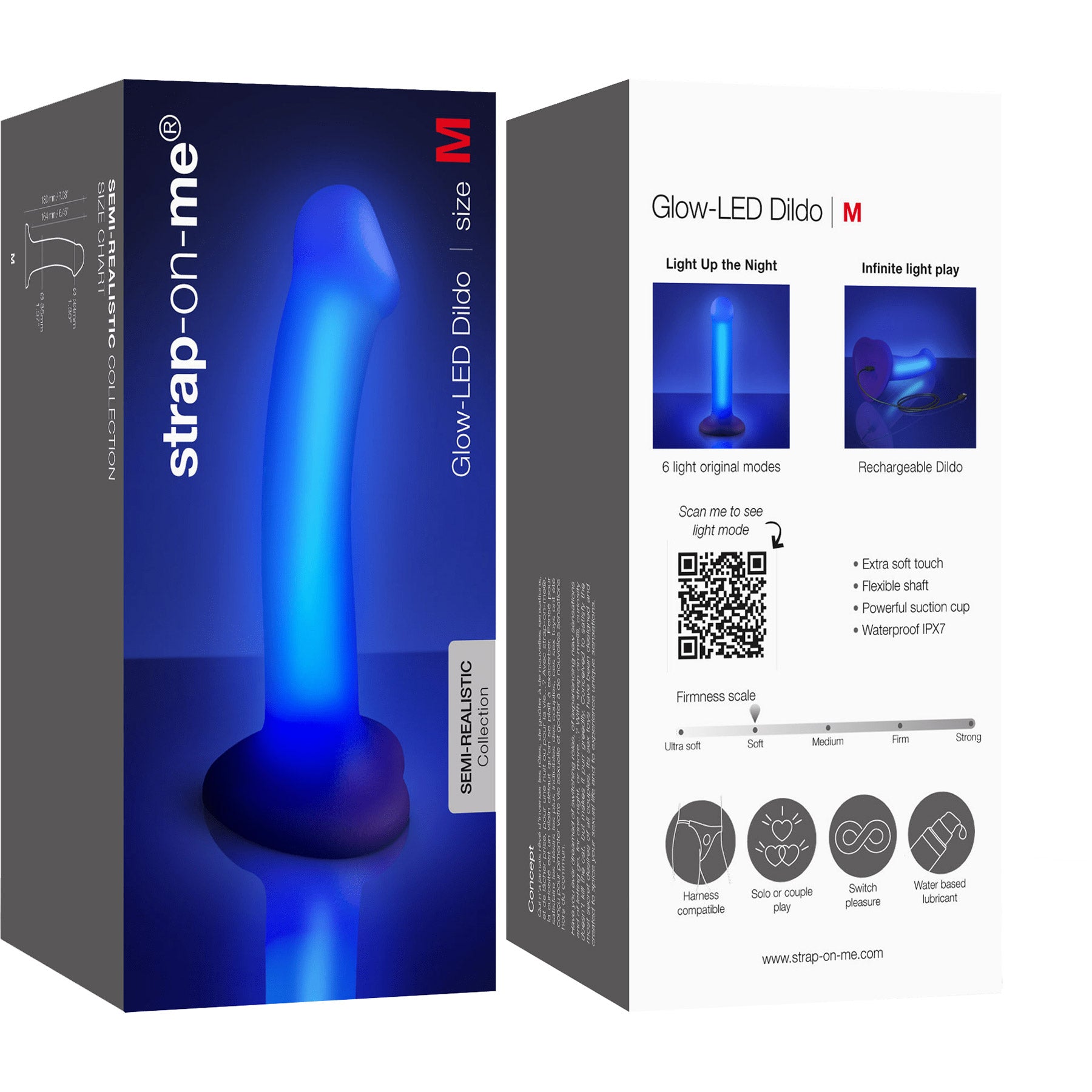 Strap-on-Me Glow-LED Silicone Waterproof Glow-in-the Dark Dildo