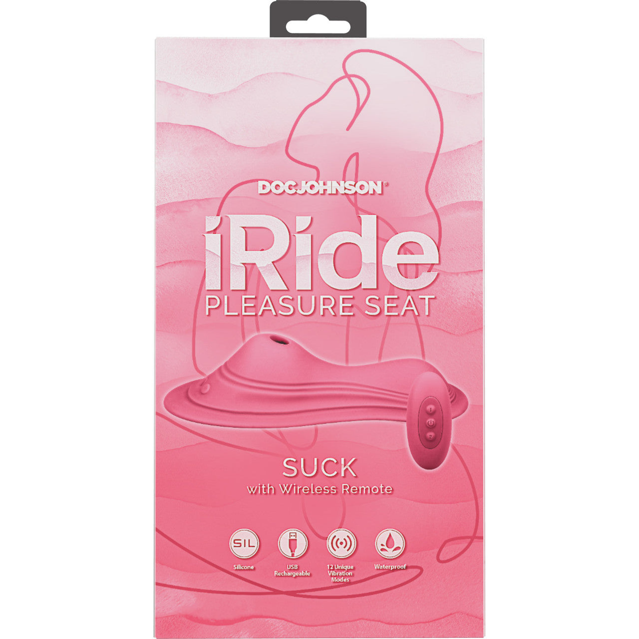 iRide Pleasure Seat Suck Vibrating Grinder Pad With Suction & Remote By Doc Johnson - Dusty Pink