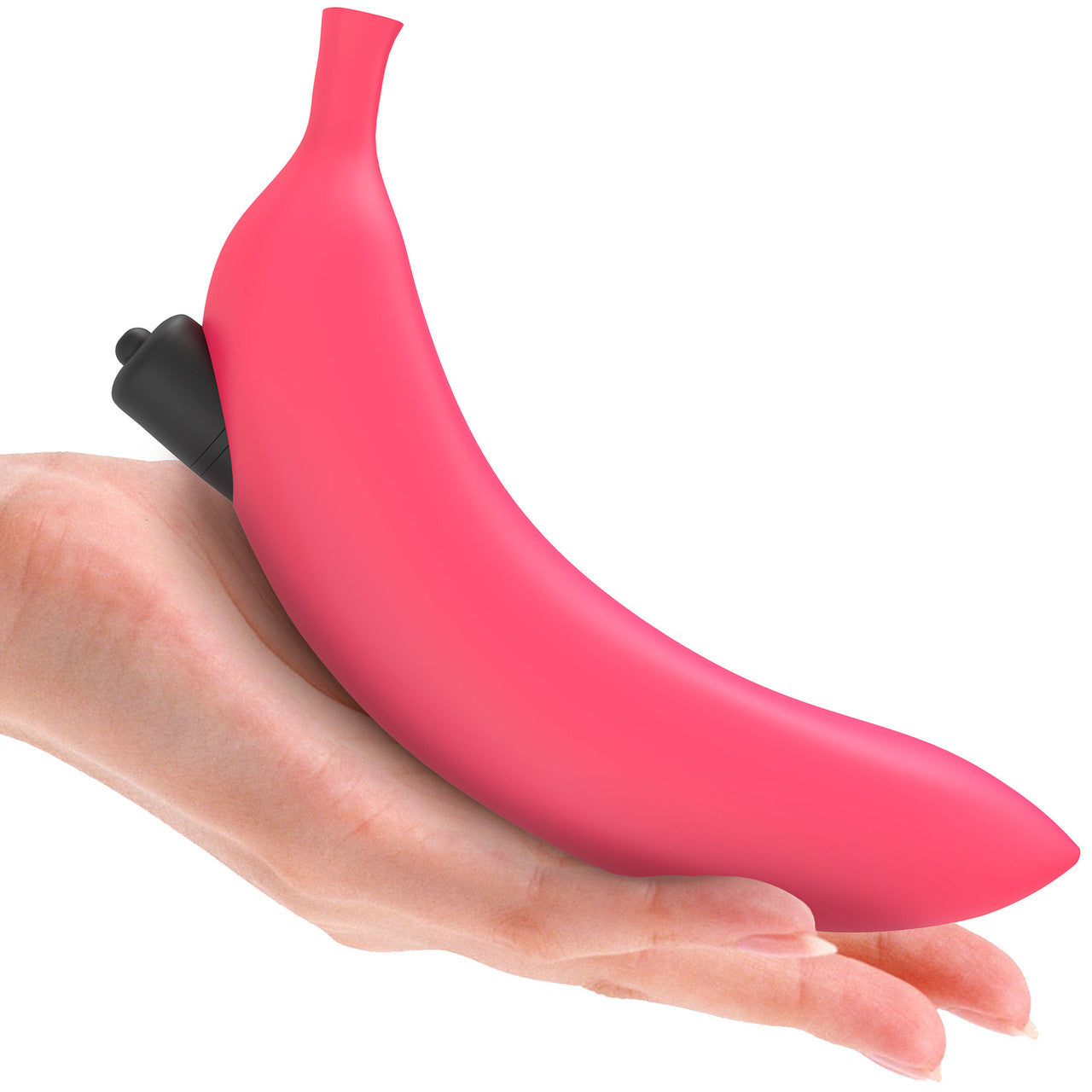 Oh Oui Banana Discreet Silicone Dildo With Vibrating Bullet By Love To Love - Danger Pink