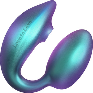 Wonderlover Air Pulse Clitoral Stimulator & Vibrating G-Spot Egg By Love To Love - Iridescent Turquoise