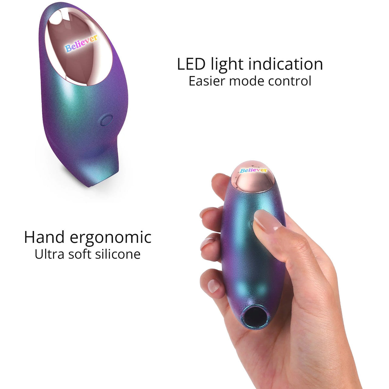 Believer Air Pulse Silicone Clitoral Stimulator By Love To Love - Iridescent Turquoise