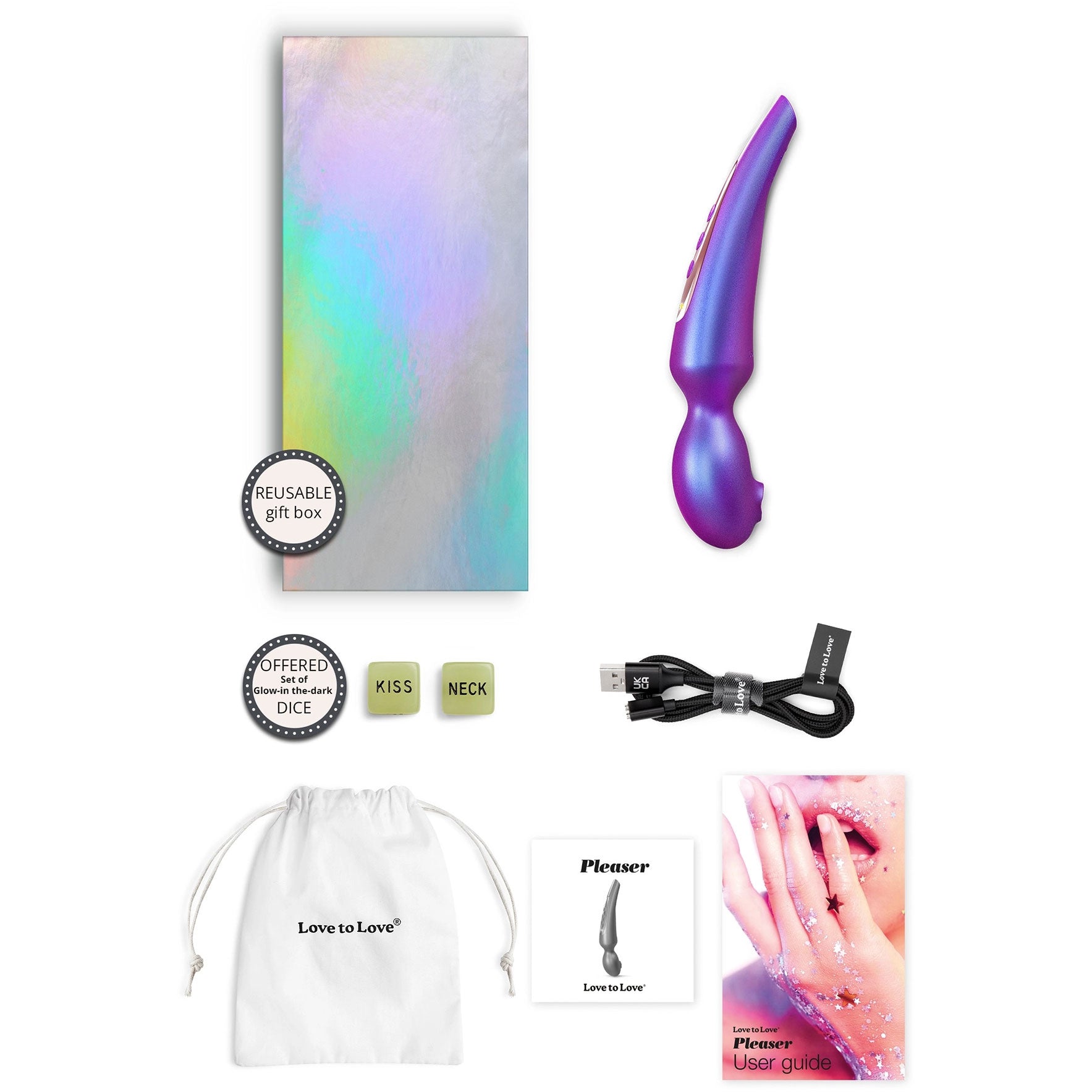 Pleaser Rechargeable Silicone Clitoral Flapping Stimulator With Remote By Love To Love - Iridescent Night