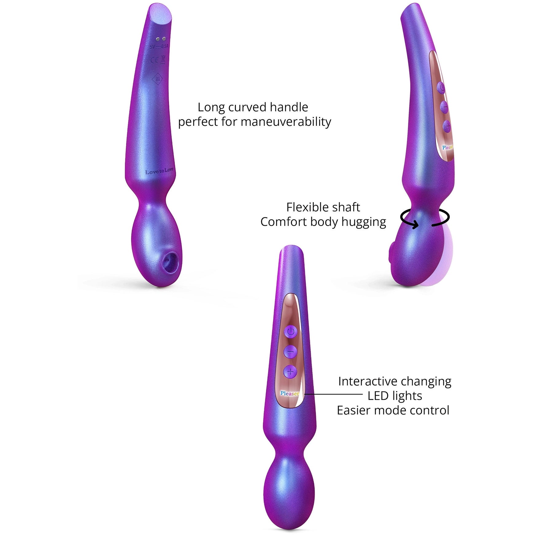 Pleaser Rechargeable Silicone Clitoral Flapping Stimulator With Remote By Love To Love - Iridescent Night