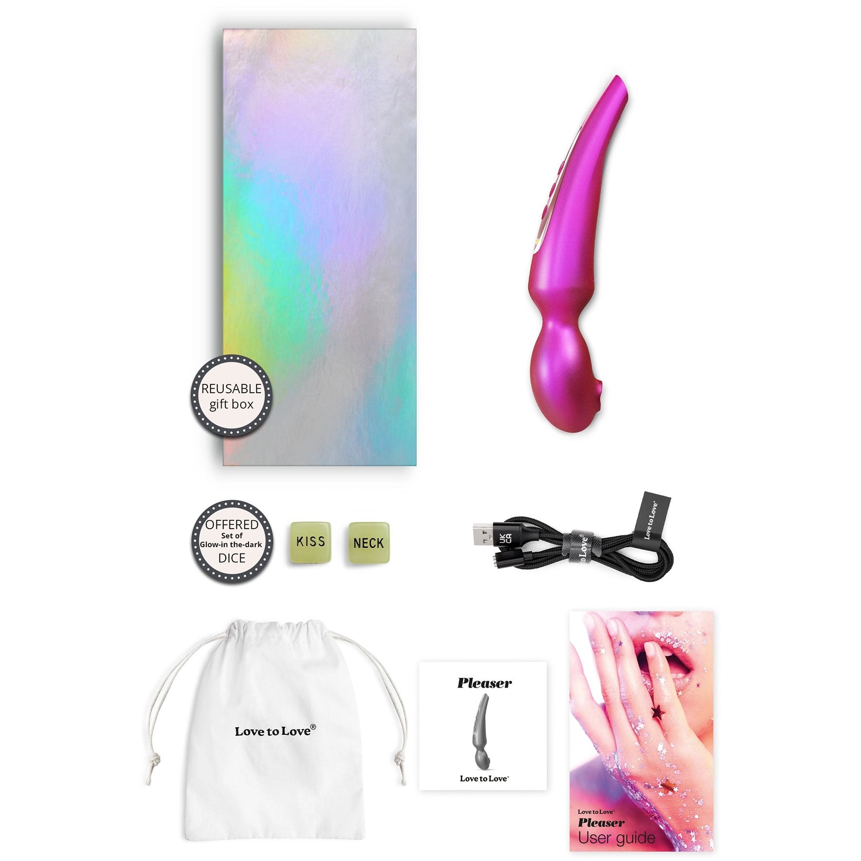 Pleaser Rechargeable Silicone Clitoral Flapping Stimulator With Remote By Love To Love - Iridescent Berry