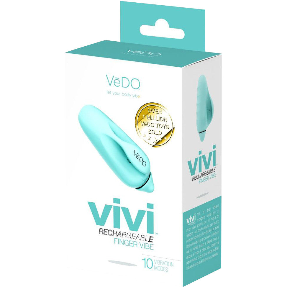 VIVI Rechargeable Silicone Finger Vibrator by VeDO - Turquoise
