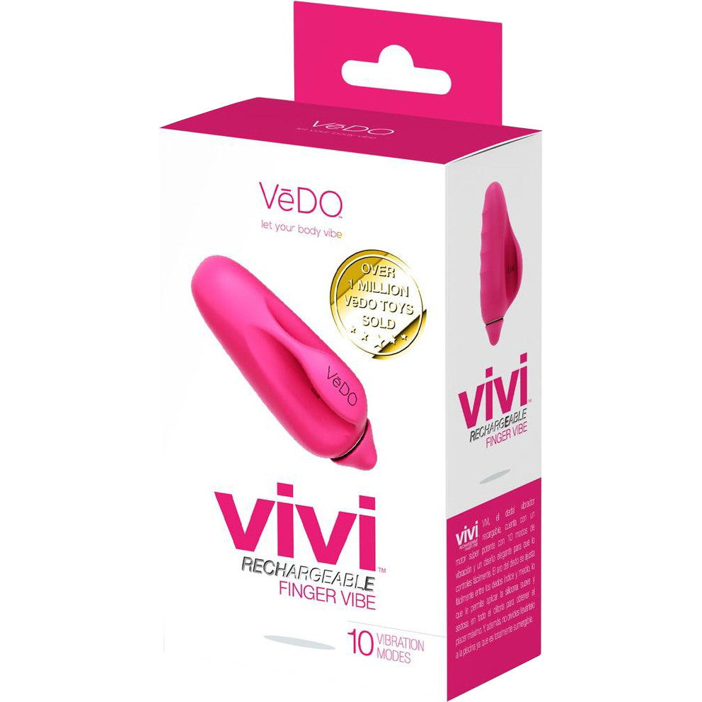 VIVI Rechargeable Silicone Finger Vibrator by VeDO - Pink