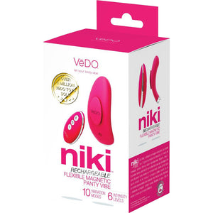 NIKI Rechargeable Silicone Panty Vibrator by VeDO - Pink