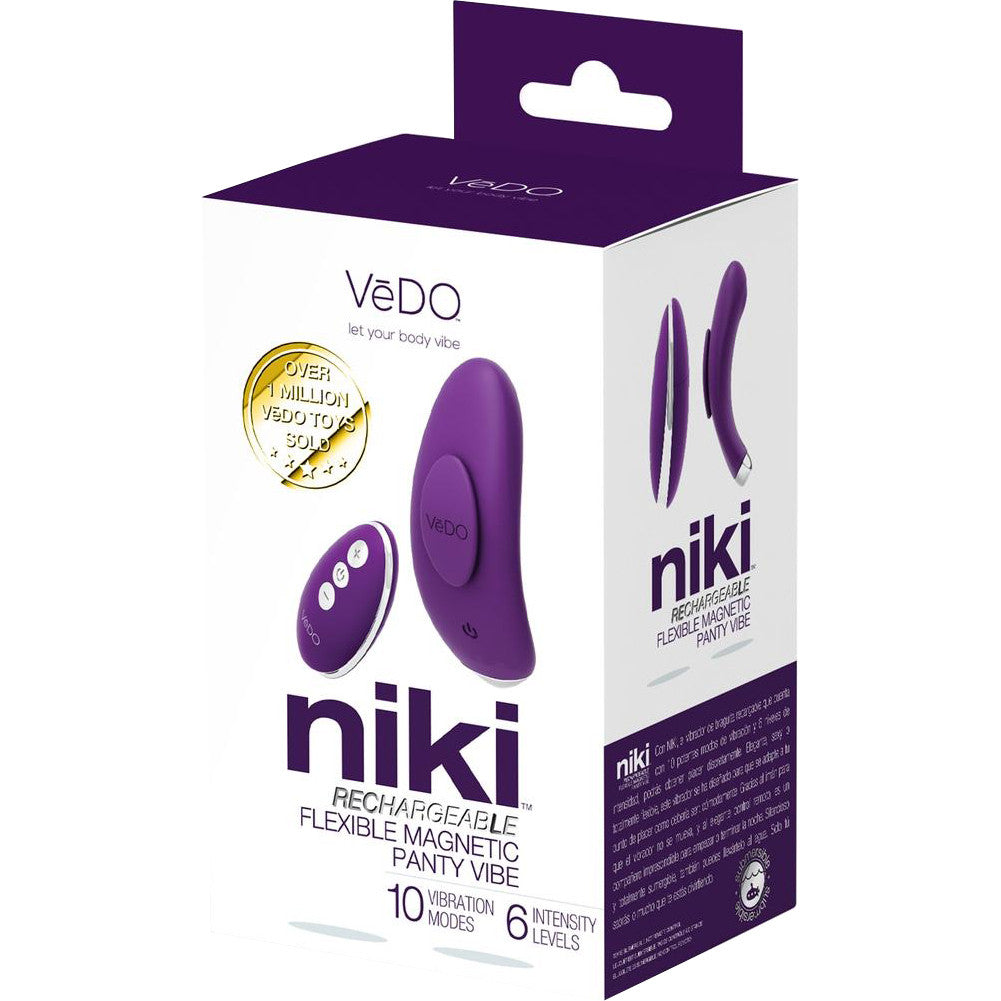 NIKI Rechargeable Silicone Panty Vibrator by VeDO - Purple