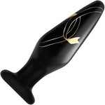 Secret Kisses Handblown Glass Anal Plug 4.5" Slim - Black & Gold