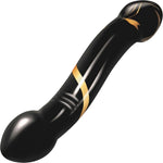 Secret Kisses Handblown Double Ended Glass Dildo 7.5" - Black & Gold