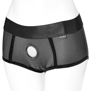 EM.EX. Active Harness Wear - Fit Strap-On Harness Brief By Sportsheets - Gray, Small - Waists 23" to 25"