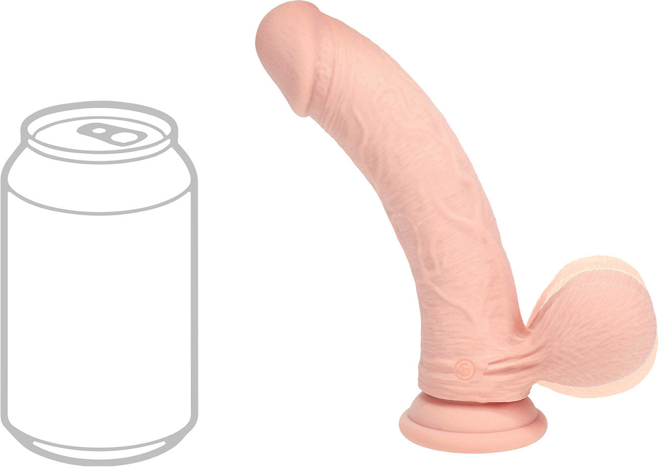RealRock® 6" Realistic Dual Density Vibrating Silicone Dildo With Weighted Balls - Size Reference