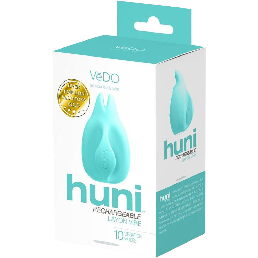 Huni Rechargeable Waterproof Silicone Lay-On Clitoral Vibrator by VeDO - Tease Me Turquoise