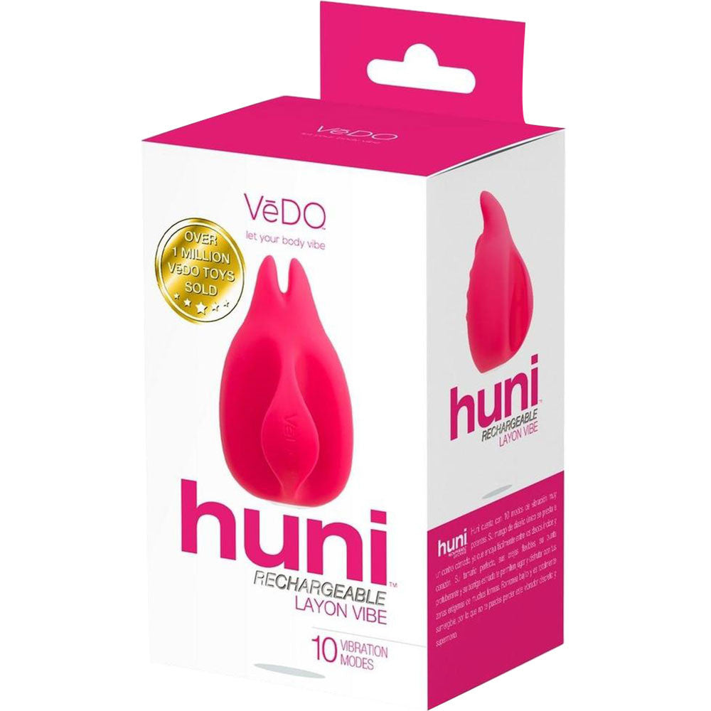 Huni Rechargeable Waterproof Silicone Lay-On Clitoral Vibrator by VeDO - Foxy Pink